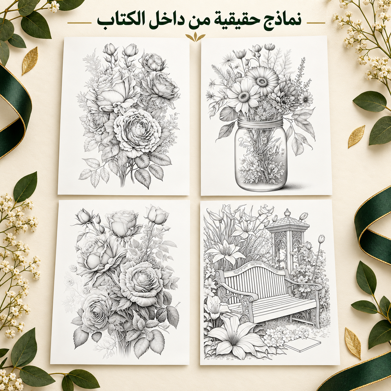 كتاب تلوين زهور